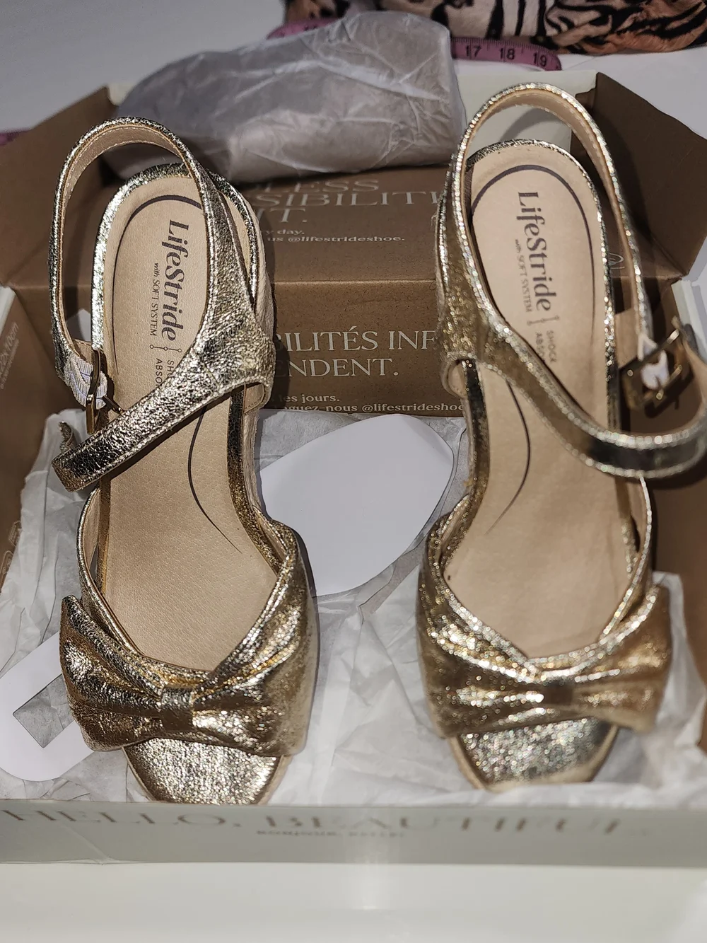 Life Stride metallic gold